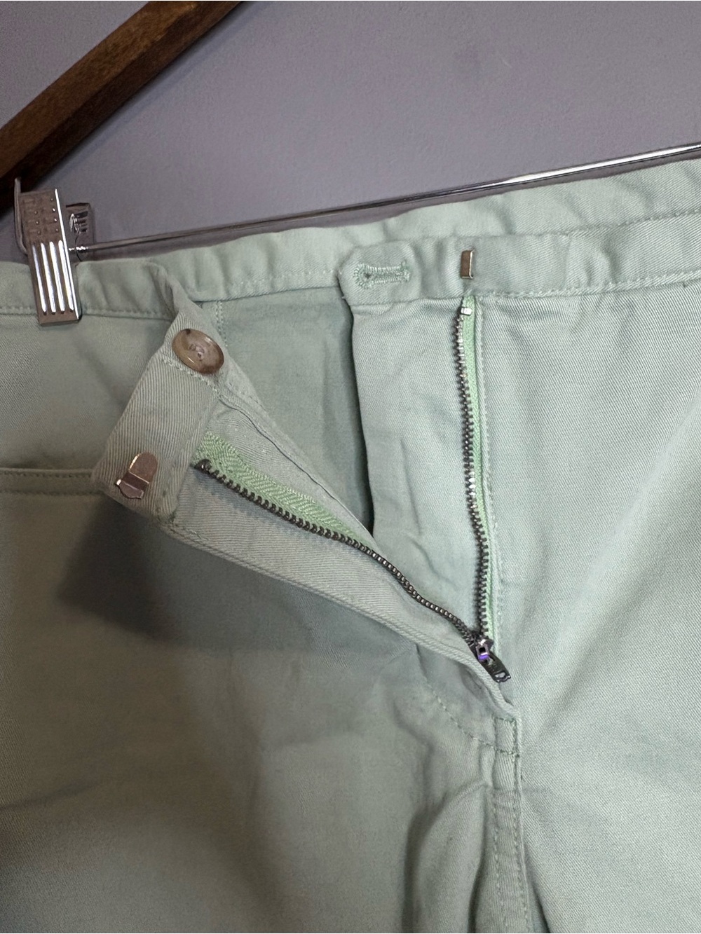 Banana Republic Mint Green Capri Pants Size 8 Petite Stretch Cotton Cropped - Picture 6 of 8